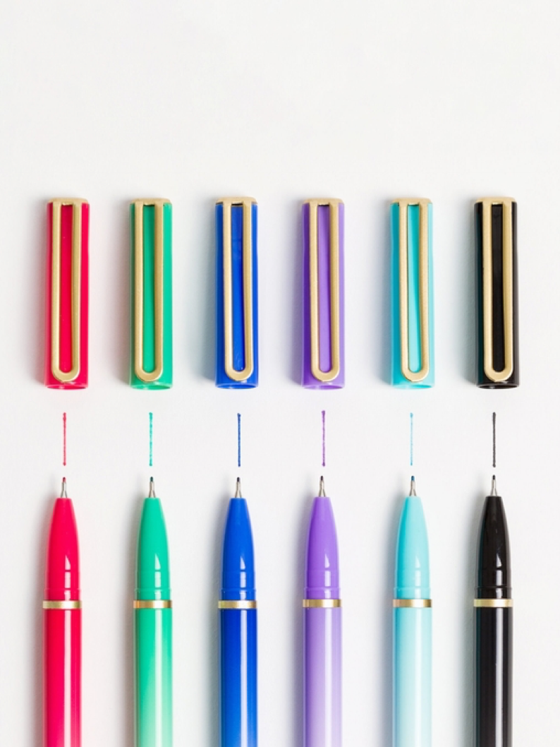 Catalina Colored Ink Felt Tip Pens (Set of 6)