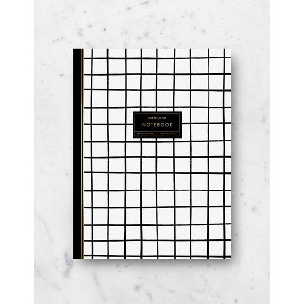 BW Grid Notebook (lined) – En Escrito Paper Goods