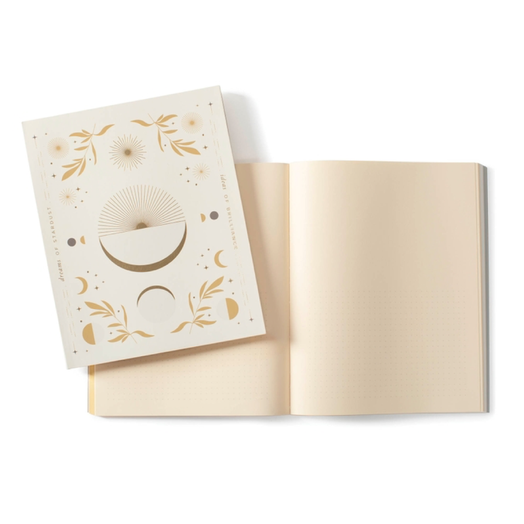 Celestial Frame Creative Notebook (mixed dots/grid/lined/blank pages)
